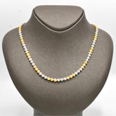 Women 10k Two Tone Gold 4.85CT Natural Diamond Heart Chain 18In Necklace - 16.5g